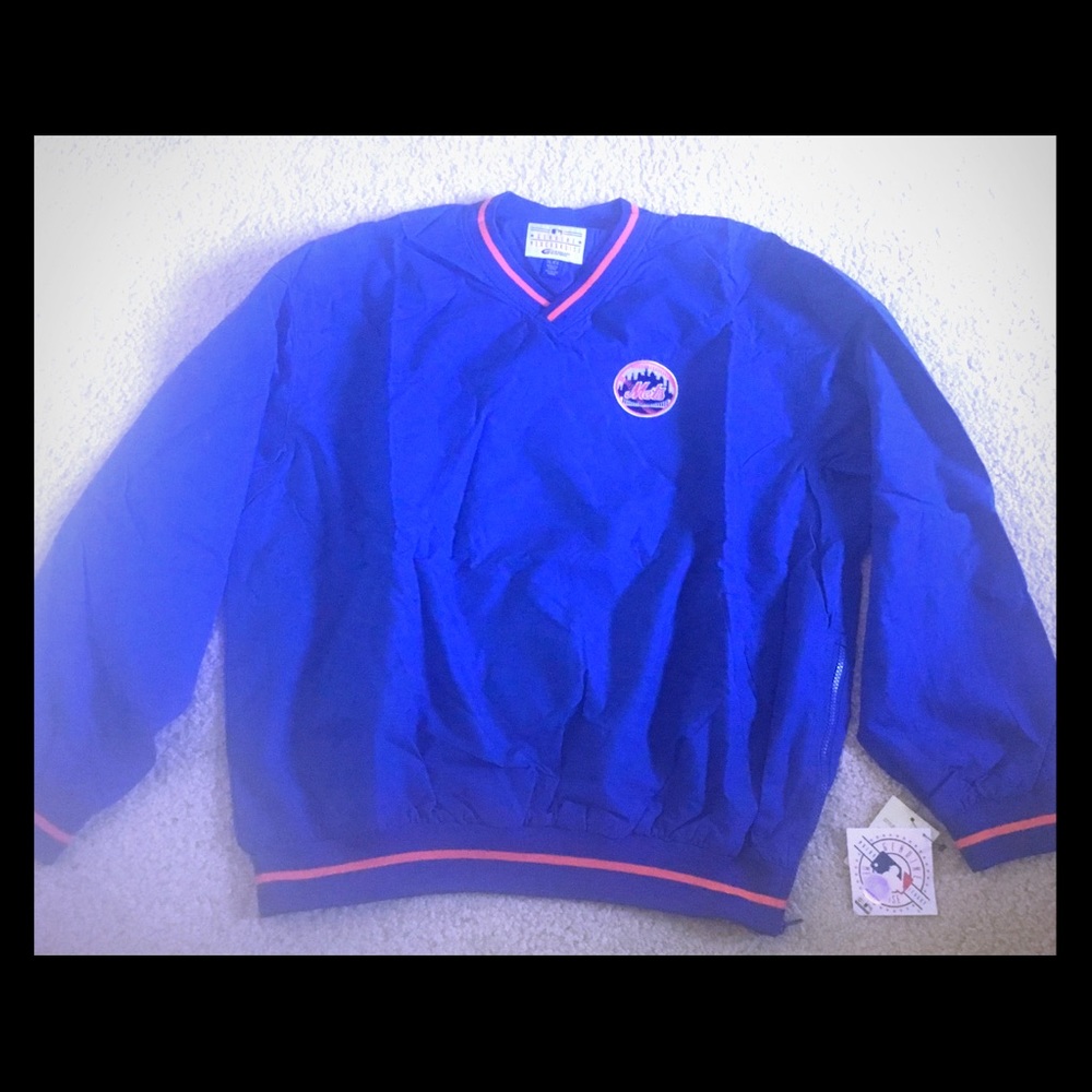 NEW YORK METS V-NECK PULLOVER JACKET NEW WITH TAGS